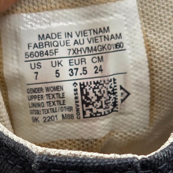 Converse Chuck Taylor Lift High Womens Size 7 Black Platform Shoes Casual Walkin - Picture 6 of 13